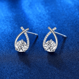 Boucles d'oreilles queue de sirène Plaqué or - Diamant Moissanite 1 Carat 💎