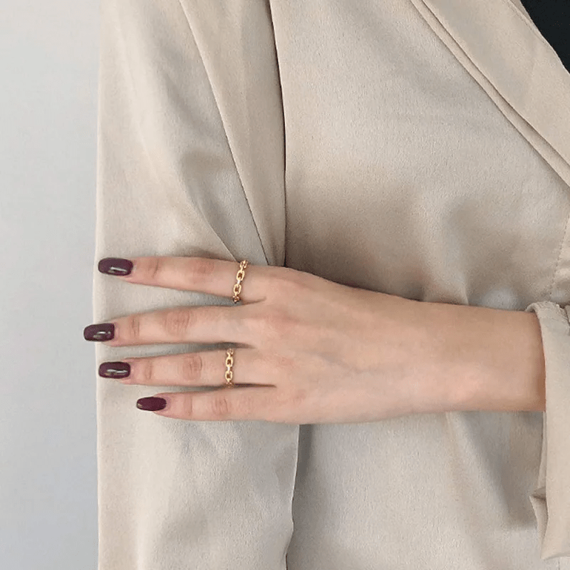 Bague Ajustable en maillons d'ore - LORIELE