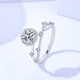 Bague Solitaire Constellation En Argent Sterling 925 - Diamant Moissanite 1 Carat 💎