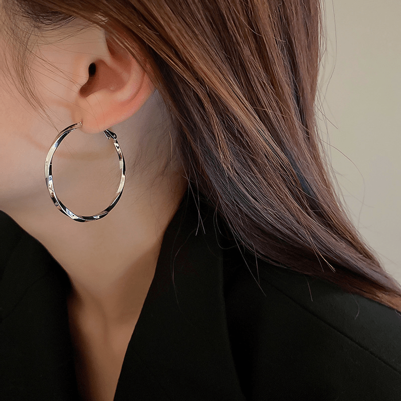 Boucles d'oreilles Créole Twist Plaqué Or 18 Carats - Loriele™