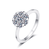 Bague Solitaire Magie Florale En Argent Sterling 925 - Diamant Moissanite 1 Carat 💎Loriele™