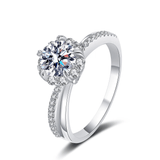 Bague SolitaireUnion Diamantée En Argent Sterling 925 - Diamant Moissanite 1 Carat 💎Loriele™