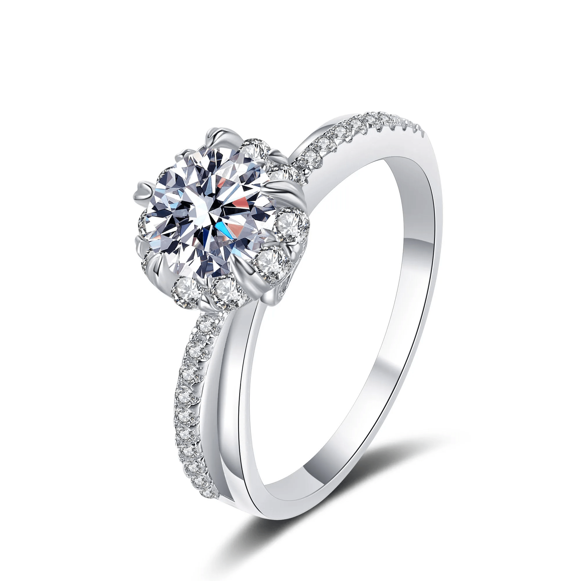 Bague SolitaireUnion Diamantée En Argent Sterling 925 - Diamant Moissanite 1 Carat 💎Loriele™