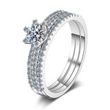 Bague Solitaire Sérénité Éblouissante En Argent Sterling 925 - Diamant Moissanite 1 Carat 💎Loriele™