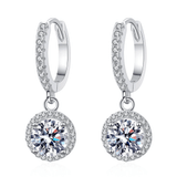 Boucles d'oreilles FĂ©erie Callista en Argent Sterling 925 - Diamant Moissanite 1 Carat đ