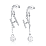 Boucles d'oreilles pendante H en Argent Sterling 925 Loriele™