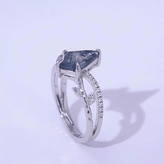 Bague Velours de Silvine Argent sterling 925 - Malachite naturelle ❇️