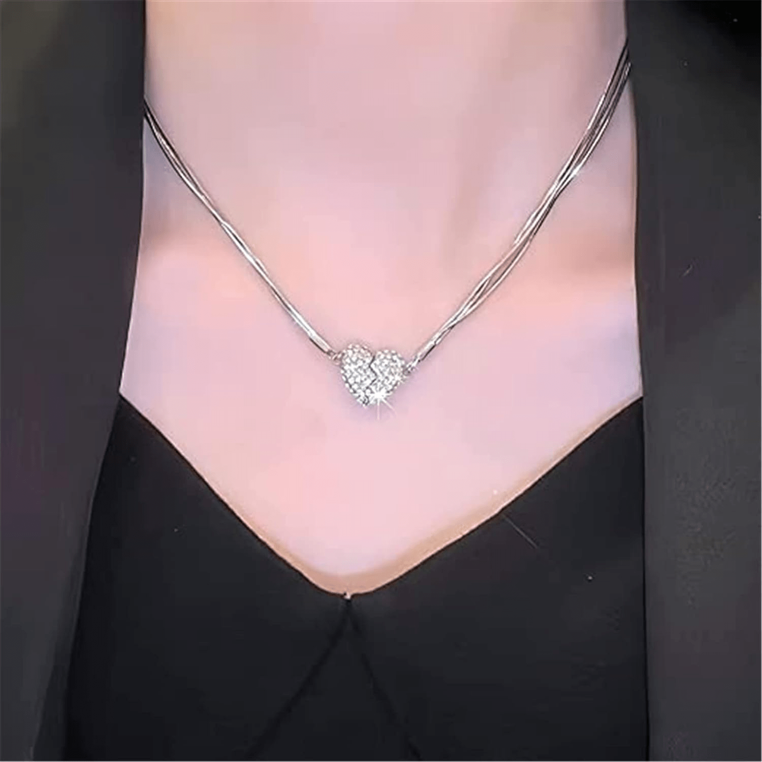 Collier Cœur Éclatant d'Argent 🖤 - Argent Sterling 925 Loriele™