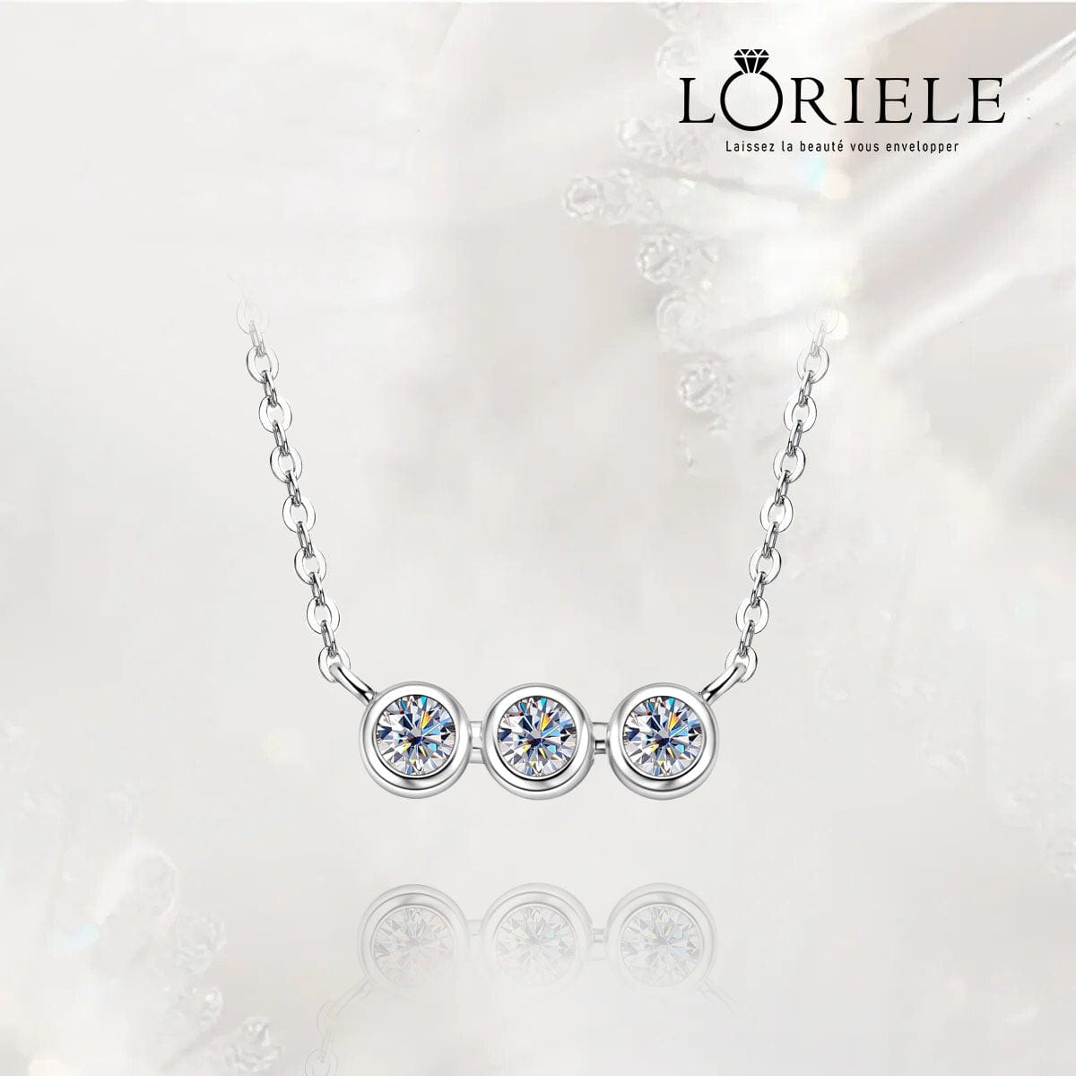 Collier Éclat Trilogie Scintillante en Argent Sterling 925 - Diamant Moissanite 1 Carat 💎