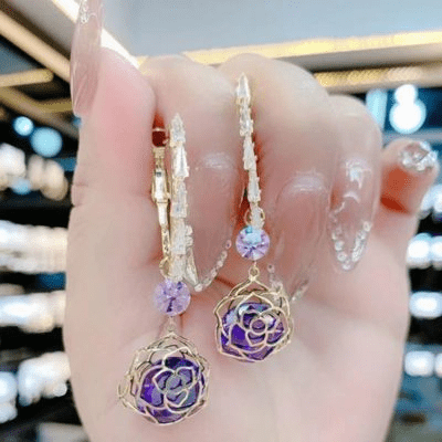 Boucles d'oreilles Rose de Crystal 🔮