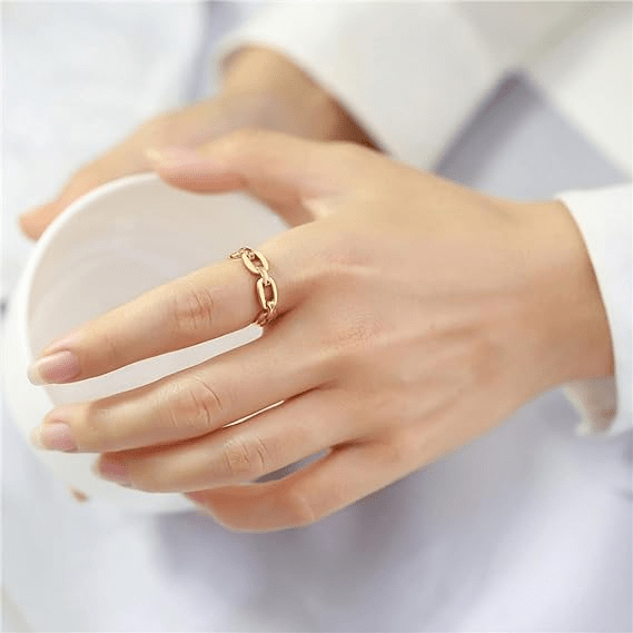 Bague Ajustable en maillons d'ore - LORIELE