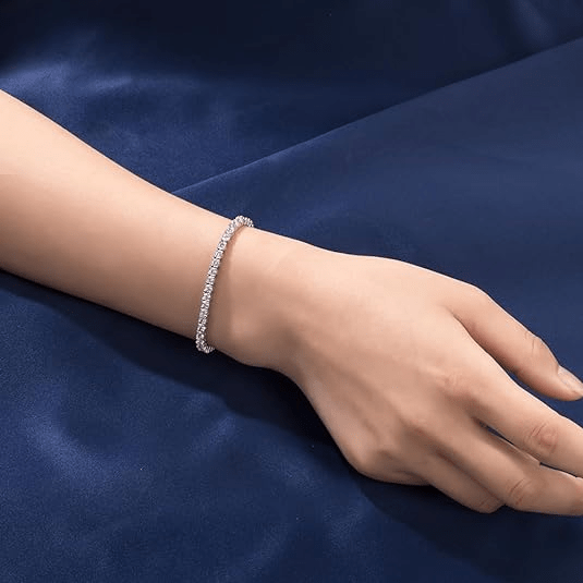 Bracelet Léonora Lapis en Argent sterling 925 - Diamant Moissanite 1 Carat 💎