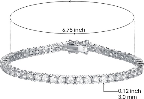 Bracelet Léonora Lapis en Argent sterling 925 - Diamant Moissanite 1 Carat 💎