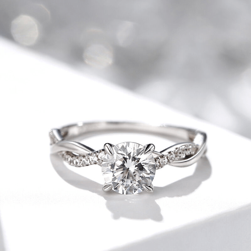 Bague Nœud du Destin En Argent Sterling 925 - Diamant Moissanite 1 Carat 💎