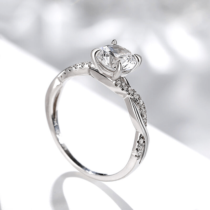 Bague Nœud du Destin En Argent Sterling 925 - Diamant Moissanite 1 Carat 💎