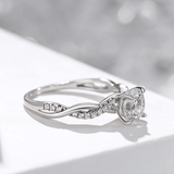 Bague Nœud du Destin En Argent Sterling 925 - Diamant Moissanite 1 Carat 💎