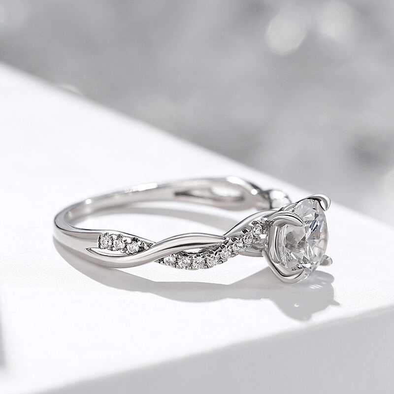 Bague Nœud du Destin En Argent Sterling 925 - Diamant Moissanite 1 Carat 💎