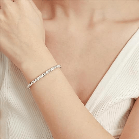 Bracelet Léonora Lapis en Argent sterling 925 - Diamant Moissanite 1 Carat 💎