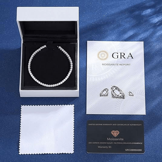 Bracelet Léonora Lapis en Argent sterling 925 - Diamant Moissanite 1 Carat 💎