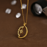 Collier Or Rayon d’Hélios 18ct - Diamant Moissanite 1 Carats💎Loriele™