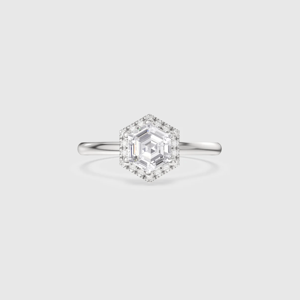 Bague Cristal Hexagonal - Diamant Moissanite💎