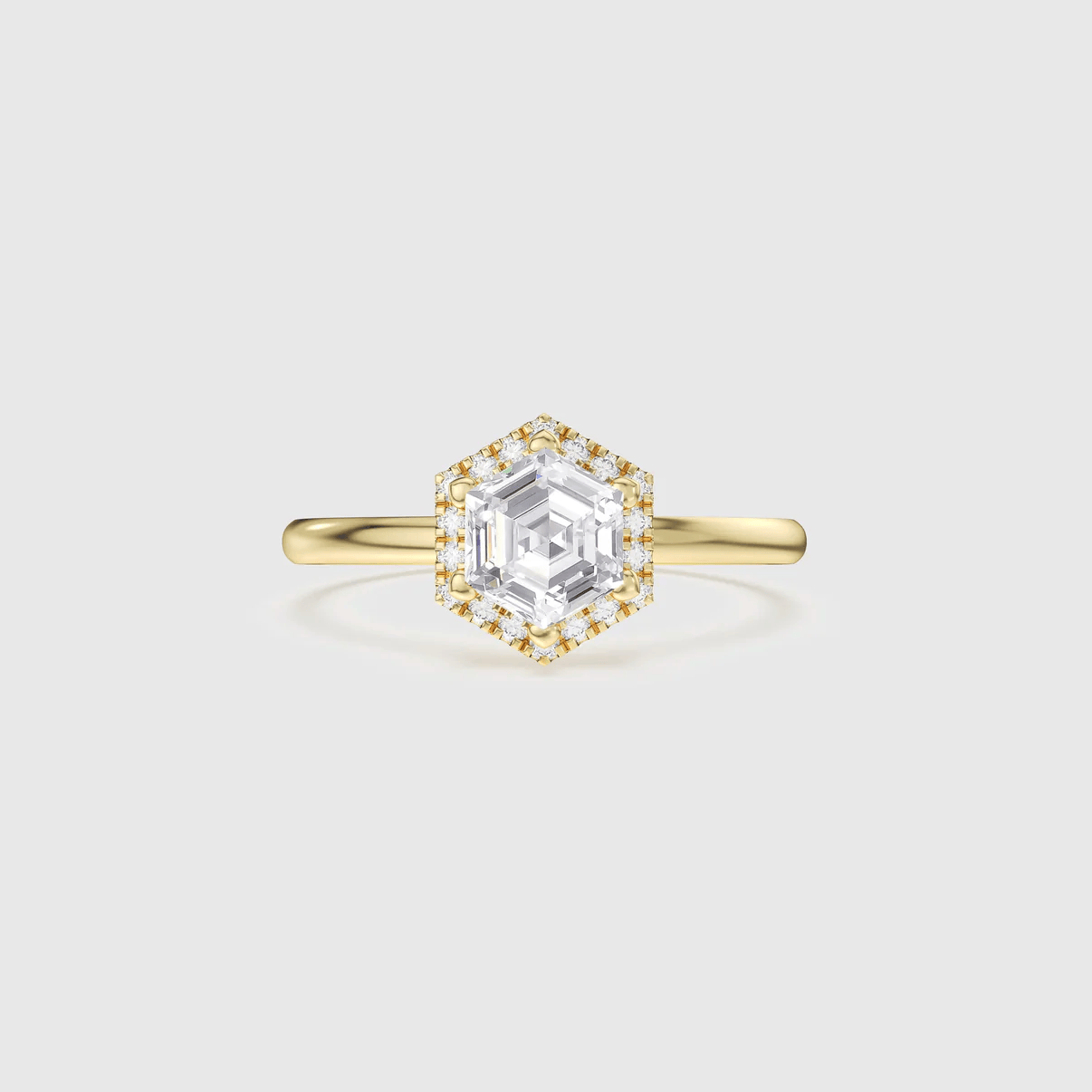 Bague Cristal Hexagonal - Diamant Moissanite💎