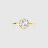Bague Cristal Hexagonal - Diamant Moissanite💎