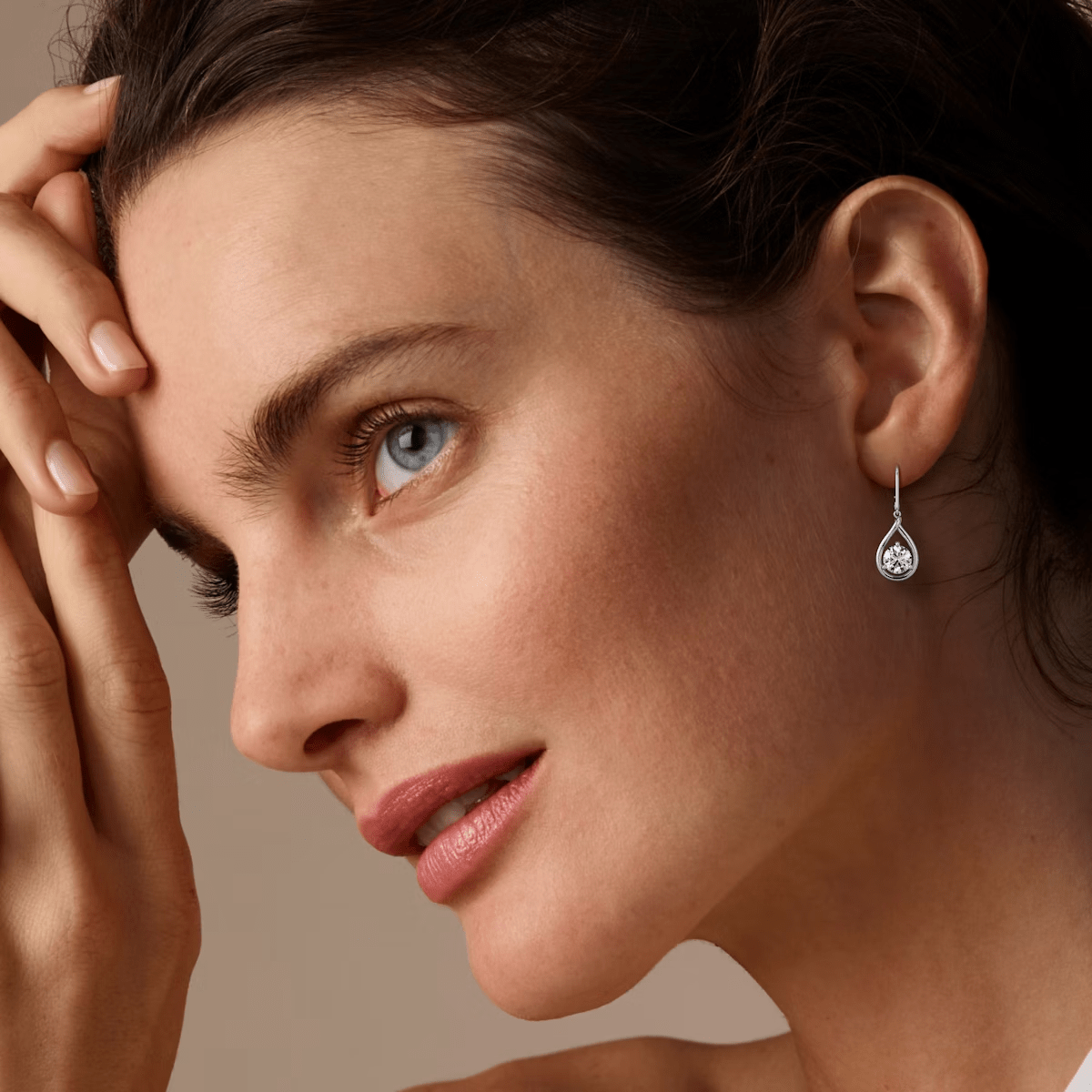 Boucles d'oreilles Goutte de Cristal - Diamant Moissanite 1 Carat 💎