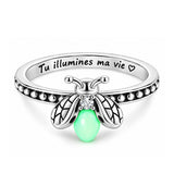 Bague de promesse Luciole « La Princesse et la Grenouille »