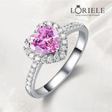 Bague Halo Cœur de Princesse En Argent Sterling 925 - Diamant Moissanite 1 Carat 💎