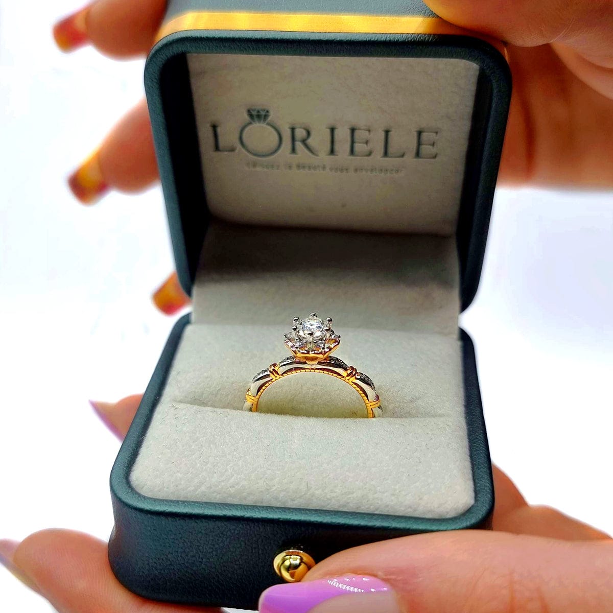 Bague Solitaire Dahlia en Argent Sterling 925 - Diamant Moissanite 1 Carat 💎