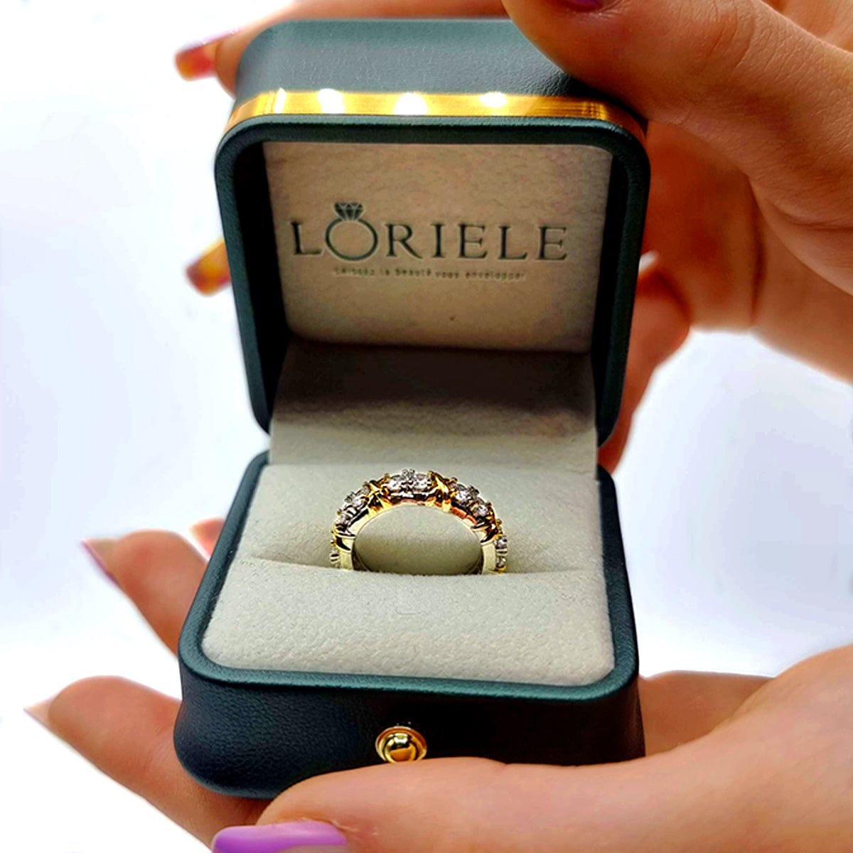 Bague cross d'éternité En Argent Sterling 925 - Diamant Moissanite 1 Carat 💎