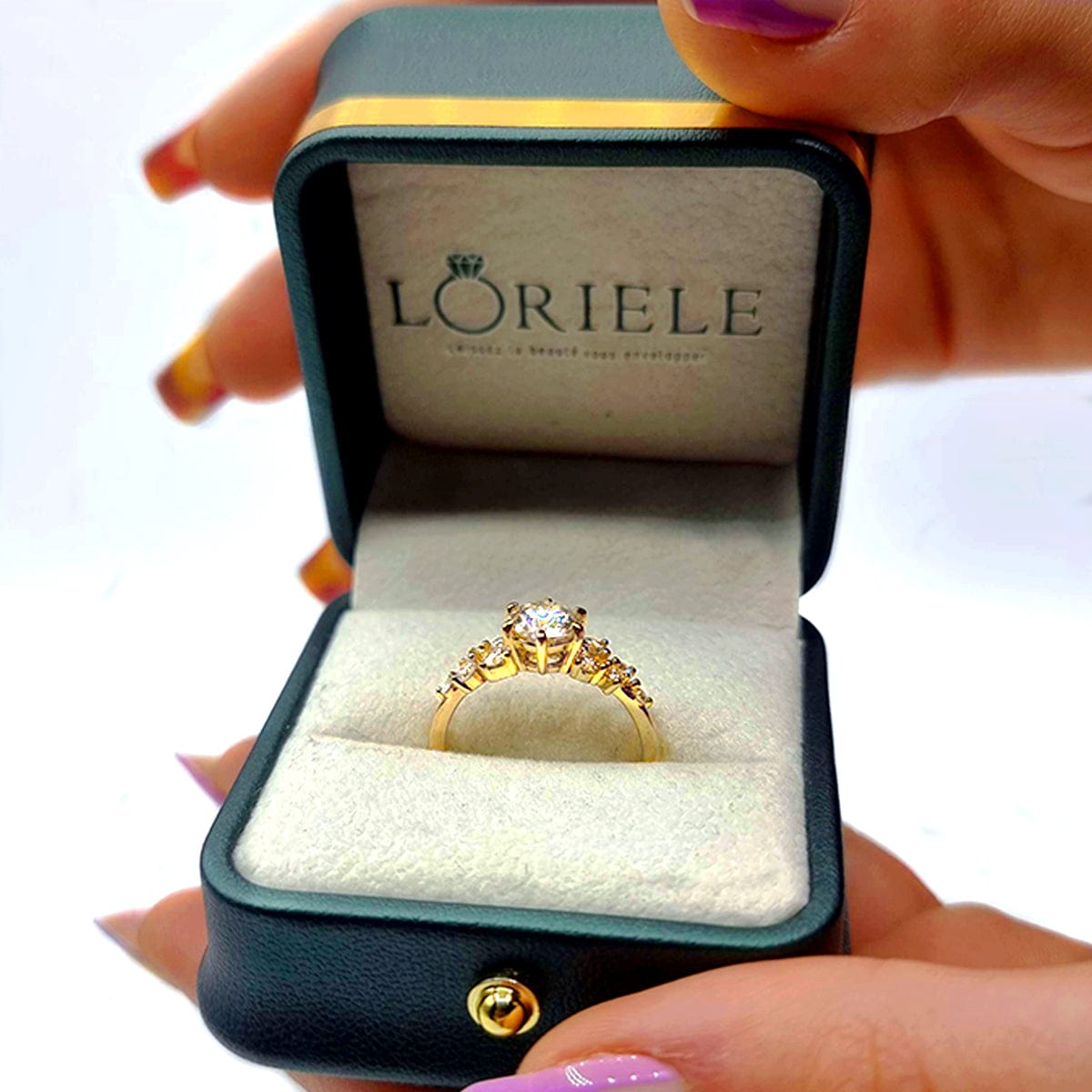 Bague Solitaire Célestine Plaqué Or - Diamant Moissanite 1 Carat 💎