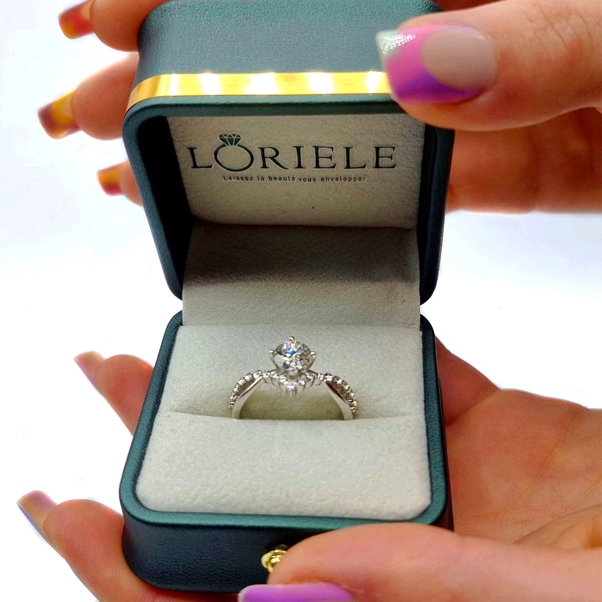 Bague Solitaire Lueur de perle En Argent Sterling 925 - Diamant Moissanite 1 Carat 💎