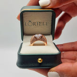 Bague Charme Pavé Amara en Or Rose - Diamant Moissanite 1 Carat 💎