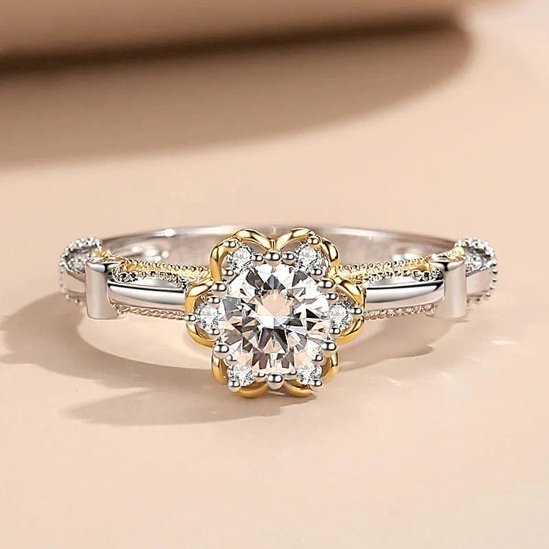 Bague Halo Dahlia Royale en Argent Sterling 925- Diamant Moissanite 1 Carat 💎