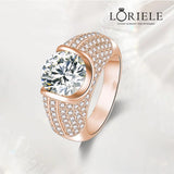 Bague Charme Pavé Amara en Or Rose - Diamant Moissanite 1 Carat 💎