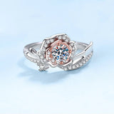 LORIELE - Bague Solitaire Rose Ballerina en Argent Sterling 925 - Diamant Moissanite 1 Carat 💎