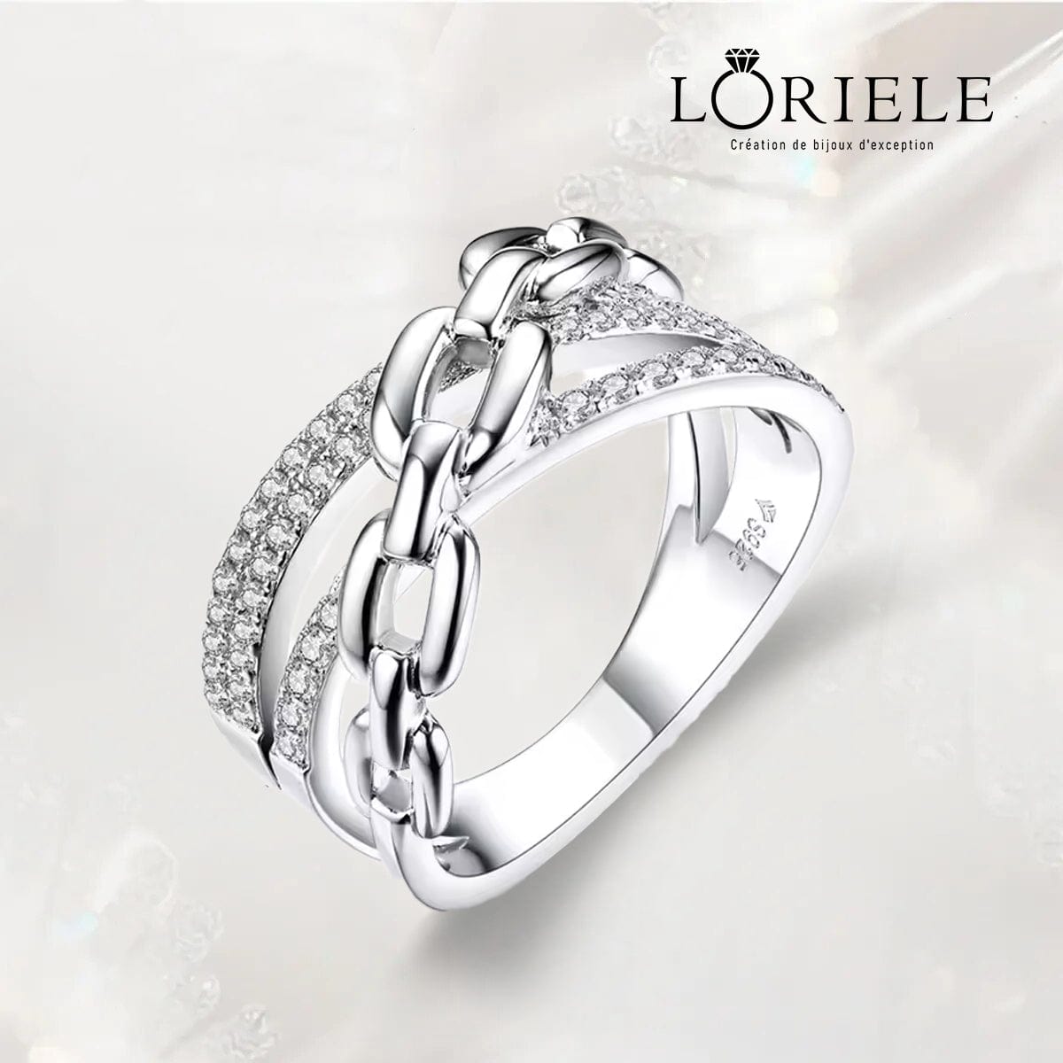 Bague Freya Chaînée en Argent Sterling 925
