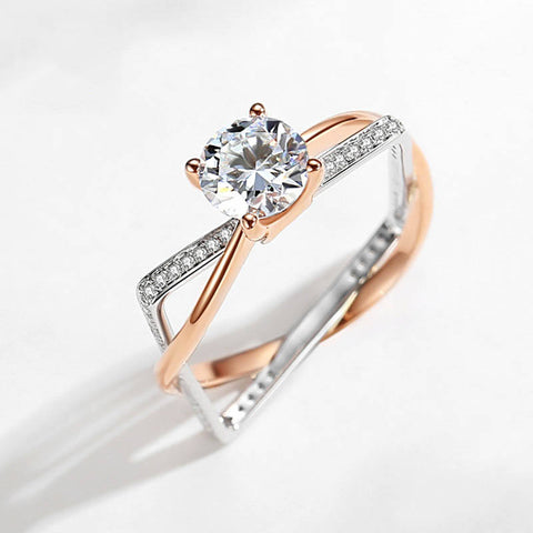 Bague Carrée Prisme d'amour en Argent Sterling 925  - Diamant Moissanite 1 Carat 💎