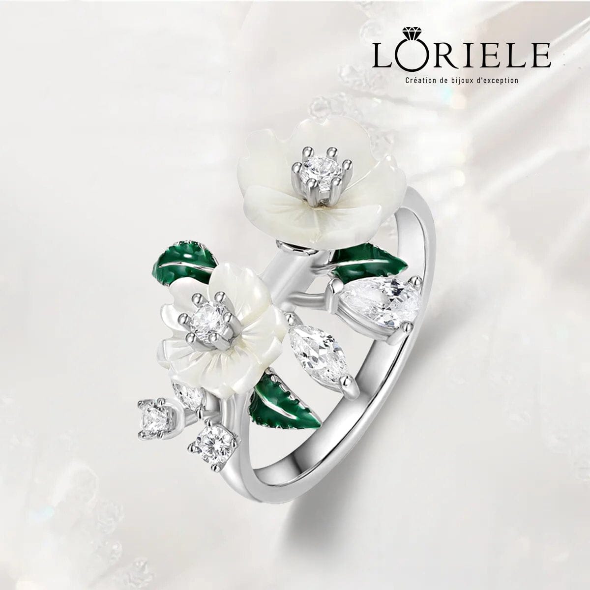 Bague Éclat de Jasmin - Diamant Moissanite 💎