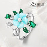 Bague Lotus Azuré - Diamant Moissanite 💎