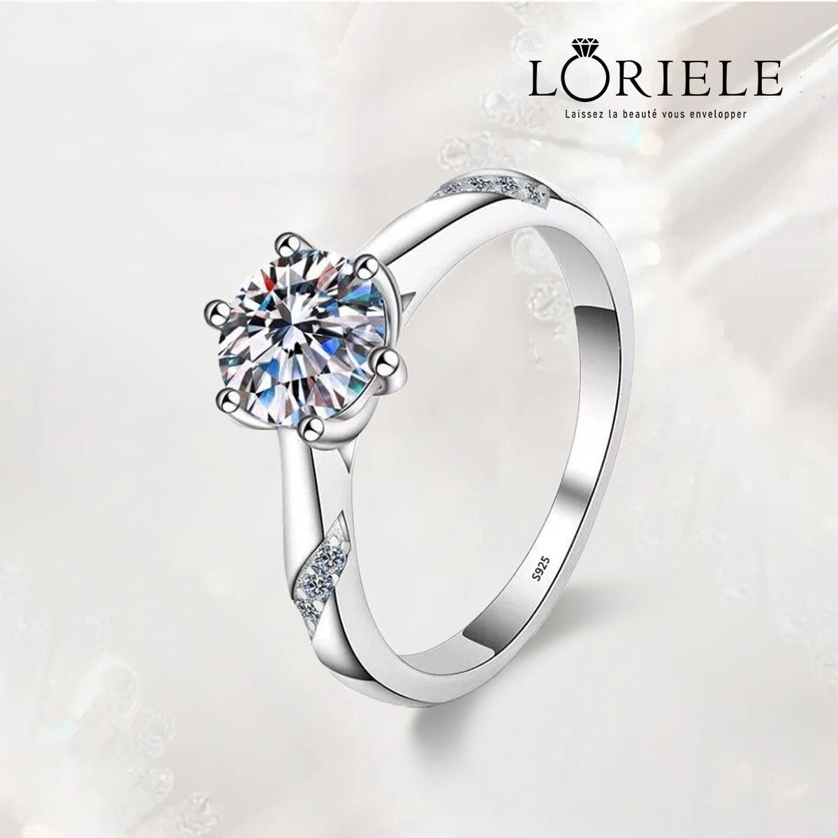 Bague Solitaire Lucia En Argent Sterling 925 - Diamant Moissanite 1 Carat💎