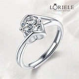 Bague Solitaire Lune de Miel PlaquĂ© Or- Diamant Moissanite 1 Caratđ