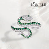 Bague Méduse Émeraude - Acier inoxydable Serti de Moissanites 0.5 carta 💎