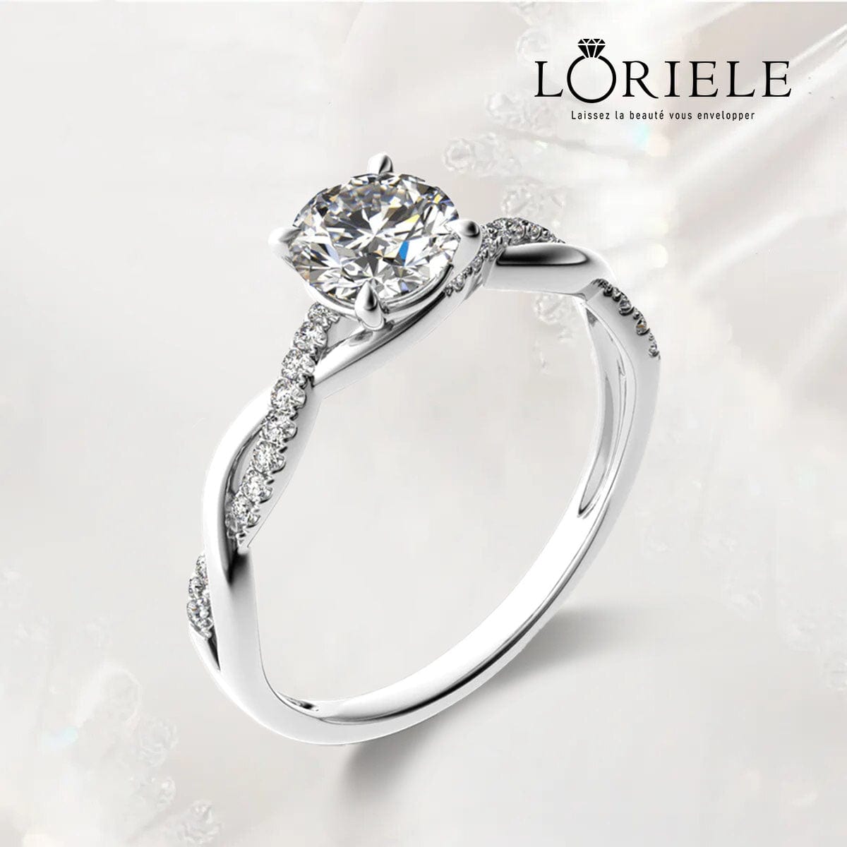 Bague Nœud du Destin En Argent Sterling 925 - Diamant Moissanite 1 Carat 💎