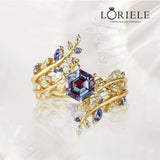 Bague Nymphes Clio Hexaéon - Diamant Moissanite Azur 💎🌿