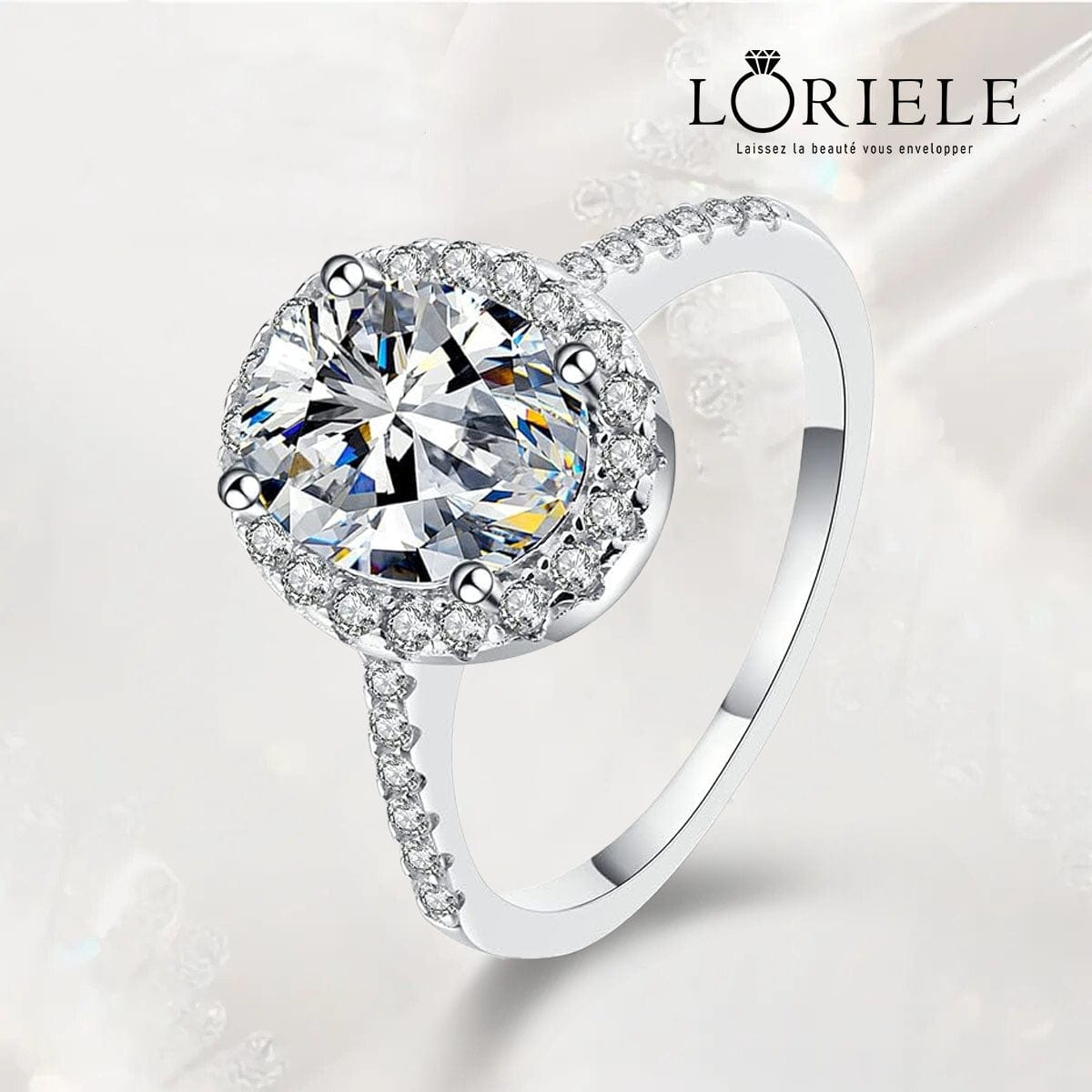 Bague ovale Glow en Argent Sterling 925 - Diamant Moissanite 1 Carat 💎