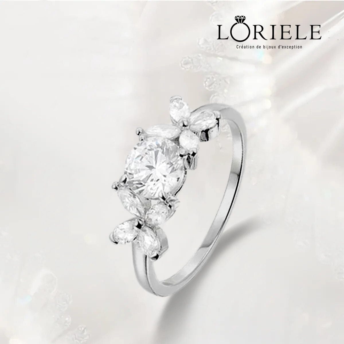 Bague Papillon de Cristal En Argent Sterling 925 - Diamant Moissanite 1 Carat 💎
