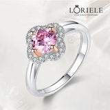 Bague Halo Rosée de l'Aube En Argent Sterling 925 - Diamant Moissanite 1 Carat 💎